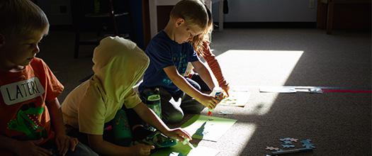 Children doing arts and crafts